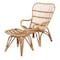 Baxton Studio Earvin Modern Bohemian Natural Brown Rattan 2Piece Armchair and Footstool Set 224-12707-12708-ZORO - alternate 3